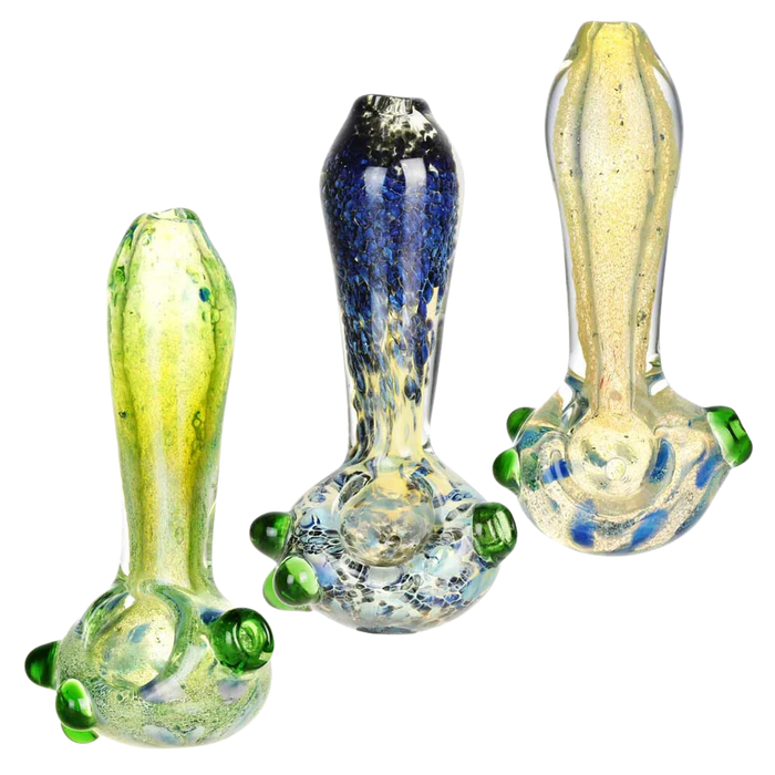 4-5" ASSORTED FRIT GLASS SPOON PIPES