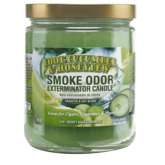 Smoke Odor Exterminator  13oz Jar Candle Cool Cucumber & Honeydew