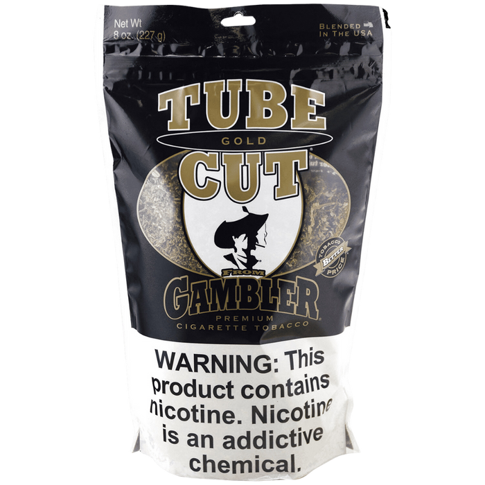 GAMBLER TUBE CUT BAG GOLD 8OZ